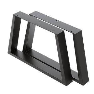 Trapezium-Shaped Table Bench Desk Legs Retro Industrial Design Fully Welded - Black