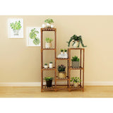 Indoor Outdoor Garden Plant Stand Planter Flower Pot Shelf Wooden Shelving - 9 Shelves