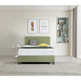 Linen Fabric Double Bed Deluxe Headboard Bedhead - Olive Green