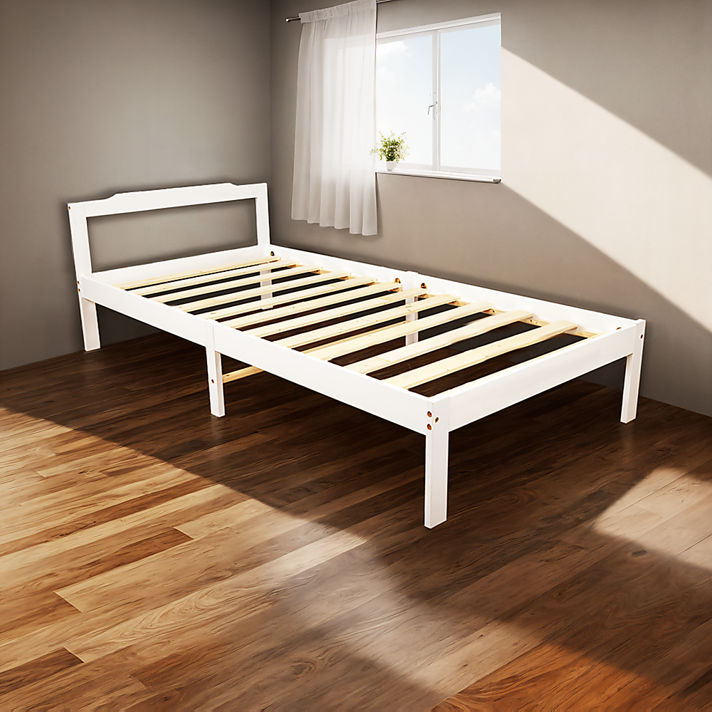 Natural Wooden Single Bed Frame Home Furniture