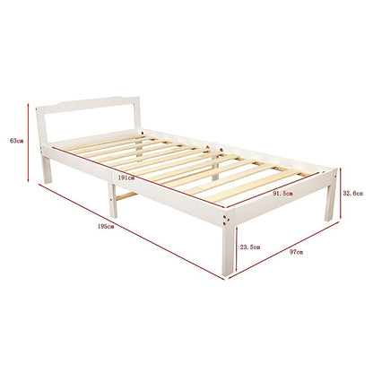 Natural Wooden Single Bed Frame Home Furniture