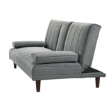 Fabric Sofa Bed with Cup Holder 3 Seater Lounge Couch - Light Grey