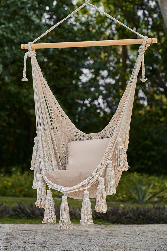 Deluxe Hammock Swing Chair in Plain Cream
