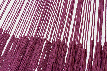 Mayan Legacy King Size Outdoor Cotton Mexican Hammock in Maroon Colour