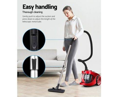 Vacuum Cleaner Devanti 2200W Bagless Cyclone Cyclonic  - Red