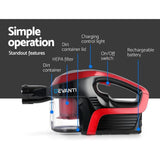 Vacuum Cleaner Devanti Cordless 150W Handstick - Red and Black