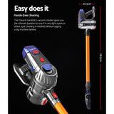 Vacuum Cleaner Devanti Handheld Cordless Stick Handstick Car Vac Bagless 2-Speed LED Headlight Gold