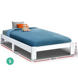 Artiss Bed Frame Single Wooden Bed Base Frame Size JADE Timber Mattress Platform