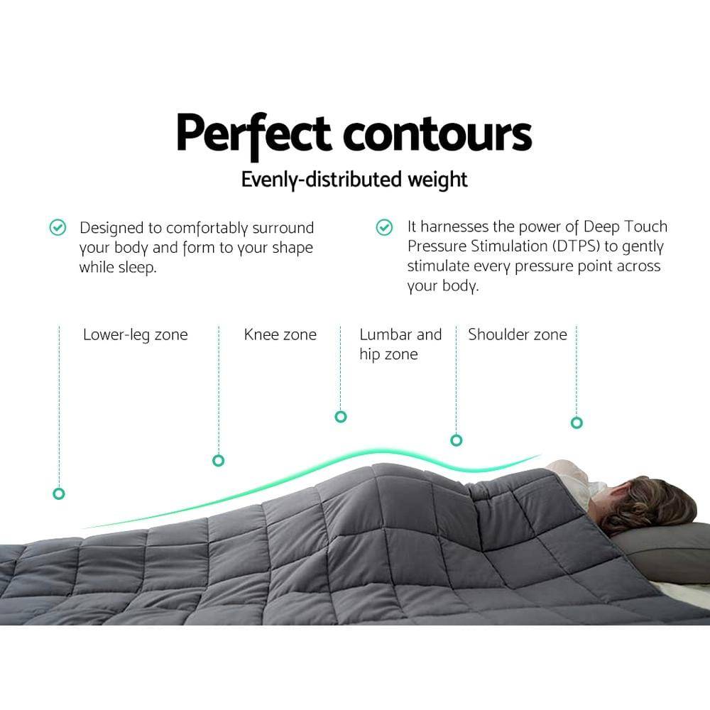 Weighted Blanket Adult 7KG Microfibre  Calming Sleep Anxiety Relief Grey