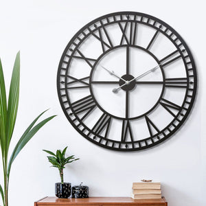 Wall Clock Large Modern Vintage Retro Metal Clocks 60CM 