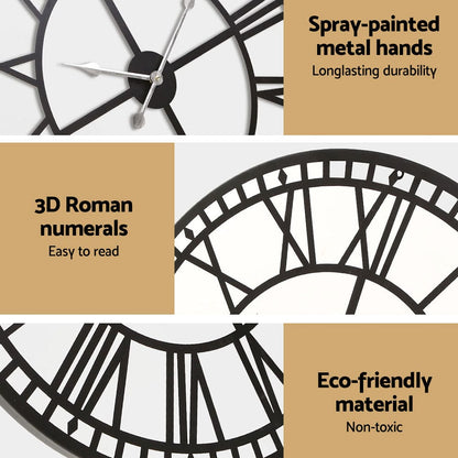 Wall Clock Large Modern Vintage Retro Metal Clocks Handmade 80cm