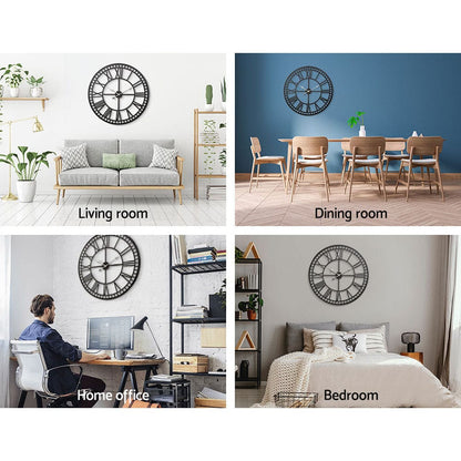 Wall Clock Large Modern Vintage Retro Metal Clocks Handmade 80cm