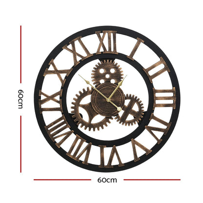 Wall Clock Modern Large 3D Vintage Luxury Clock 60cm