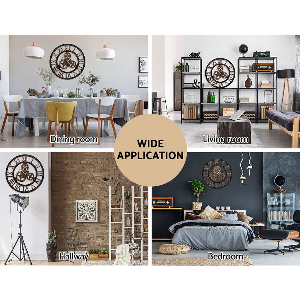 Wall Clock Modern Large 3D Vintage Luxury Clock 60cm