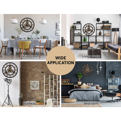 Wall Clock Modern Large 3D Vintage Luxury Clock 60cm