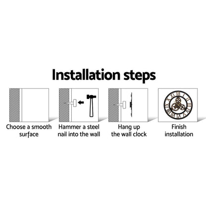 Wall Clock Modern Large 3D Vintage Luxury Clock 60cm