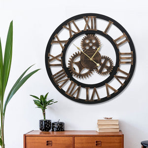 Wall Clock Modern Large 3D Vintage Luxury Clock 60cm