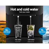 Water Cooler Dispenser Mains Bottle Stand Hot Cold Tap Office Black-Devanti