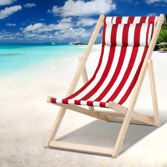 Artiss Outdoor Furniture Sun Lounge Chairs Deck Chair Folding Wooden Beach Patio - Factory Direct Shop Australia 