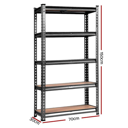 Giantz 5x0.7M Warehouse Racking Shelving Storage Rack Steel Garage Shelves