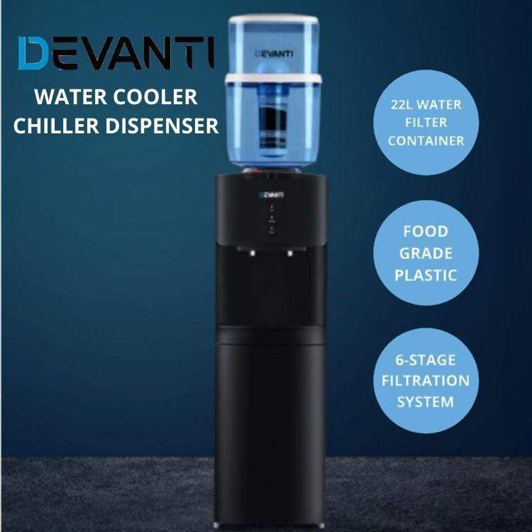 Water Cooler Dispenser Bottle Stand Filter Purifier Hot and Cold Water-Devanti 22L