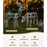 Christmas Motif Lights LED Rope Jingle Jollys Reindeer Waterproof Solar Powered