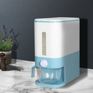 Cereal Dispenser Auto Grain Storage Box Food Flour Container 12L Blue