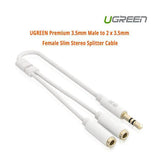 UGREEN Premium 3.5mm Male to 2 x 3.5mm Female Slim Stereo Splitter Cable (10739)