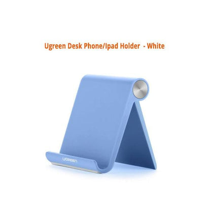 Blue Ugreen desk phone/ipad holder on a white background