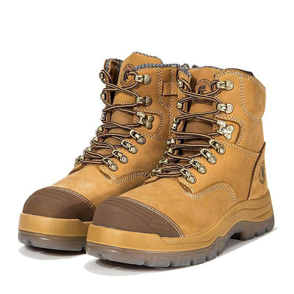 ROCKROOSTER SAFETY BOOTS KIMBERLY ZIP SIDE NUBUCK LEATHER PU/TPU SOLE Size 10-(44)