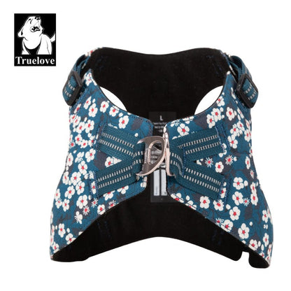 Floral Dog Harness Saxony Blue M