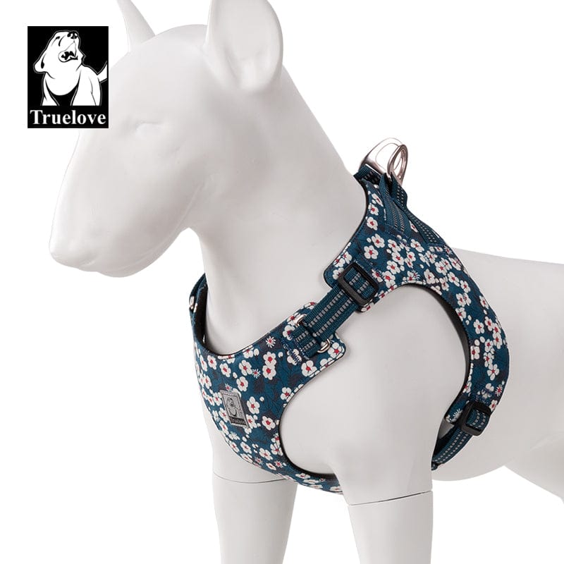 Floral Dog Harness Saxony Blue XS