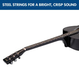 Cutaway Acoustic Guitar with guitar bag - Black 38in