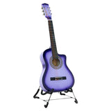 Pro Cutaway Acoustic Guitar with guitar bag - Purple Burst 38in