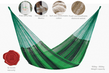 Mayan Legacy Queen Size Cotton Mexican Hammock in Jardin Colour