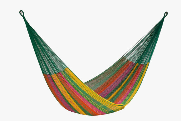Mayan Legacy Queen Size Cotton Mexican Hammock in Radiante Colour