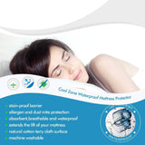 Mattress Protector Topper DreamZ Polyester Cool Fitted Cover Waterproof Single.