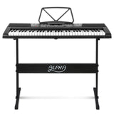 Alpha 61 Keys Electronic Piano Keyboard Digital Electric w/ Stand Sound Speaker