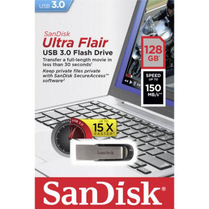 SANDISK 128GB CZ73 ULTRA FLAIR USB 3.0 USB FLASH DRIVE up to 150MB/s