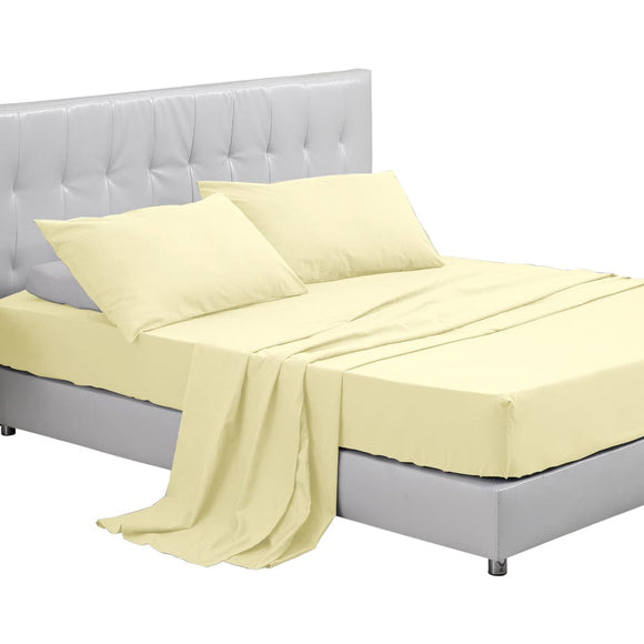DreamZ Queen / King / Super King 4 Piece Bed Sheet Set Flat Fitted Pillowcase