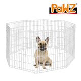 Pet Playpen Puppy Exercise 8 Panel Fence Silver Extension No Door 36"