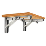 2Pcs 20" Folding Table Bracket Stainless Steel Triangle 150KG Wall Shelf Bench