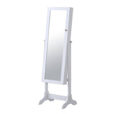 Mirrored Jewellery Dressing Cabinet with LED Light White Colour-Levede Dual Use