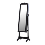Mirrored Jewellery Dressing Cabinet with LED Light in Black-Levede Dual Use