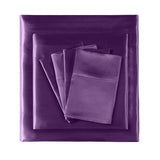 DreamZ Ultra Soft Silky Satin Bed Sheet Set in Single Size in Purple Colour
