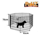 Pet Playpen Puppy Exercise 8 Panel Enclosure Fence Black With Door 30"