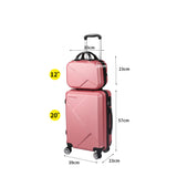 Slimbridge 2pcs 20" Travel Luggage Set Baggage Carry On Suitcase Bag Rose Gold