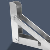 2Pcs 16" Folding Table Bracket Stainless Steel Triangle 150KG Wall Shelf Bench