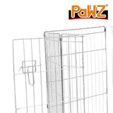 PaWz Pet Dog Playpen Puppy Exercise 8 Panel Enclosure Fence Silver With Door 36"