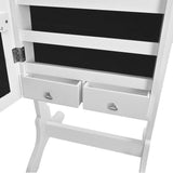 Mirrored Jewellery Dressing Cabinet in White Colour-Levede Dual Use